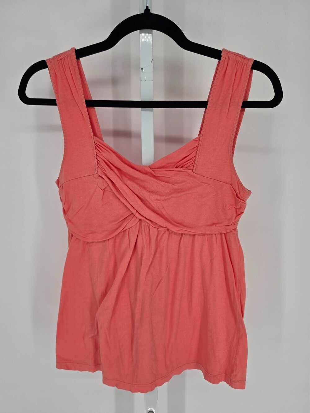 Anthropologie Deletta Womens Sz S Sleeveless Blouse Coral Pink Draped